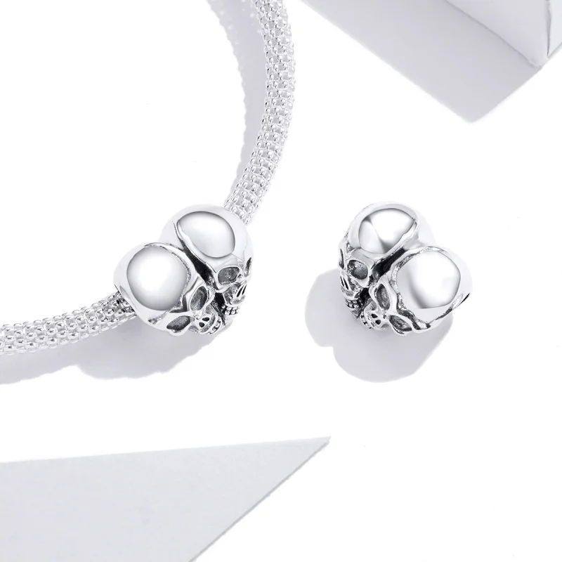 (Bild für) Silberner Totenkopf-Charm im Pandora-Stil - SCC1519 - Ansicht 4
