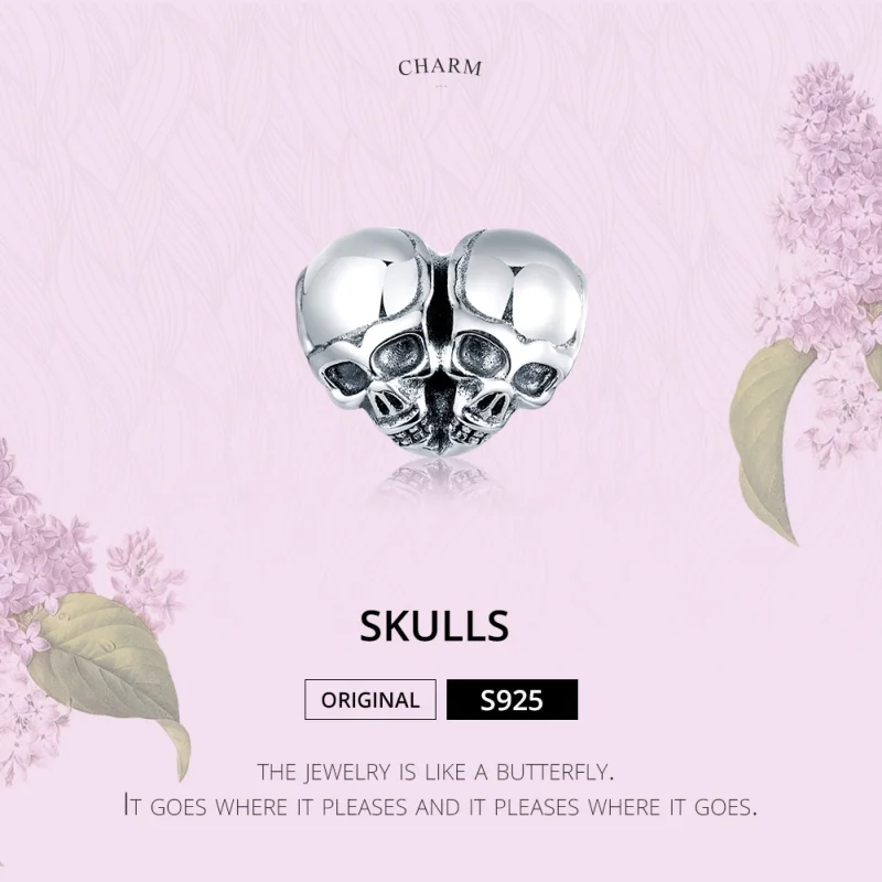 (Bild für) Silberner Totenkopf-Charm im Pandora-Stil - SCC1519 - Ansicht 6