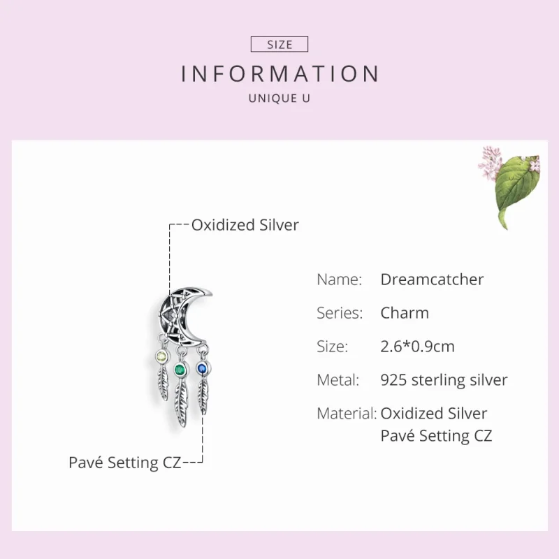 (Bild für) Silberner Traumfänger-Anhänger im Pandora-Stil - SCC1232 - Ansicht 4