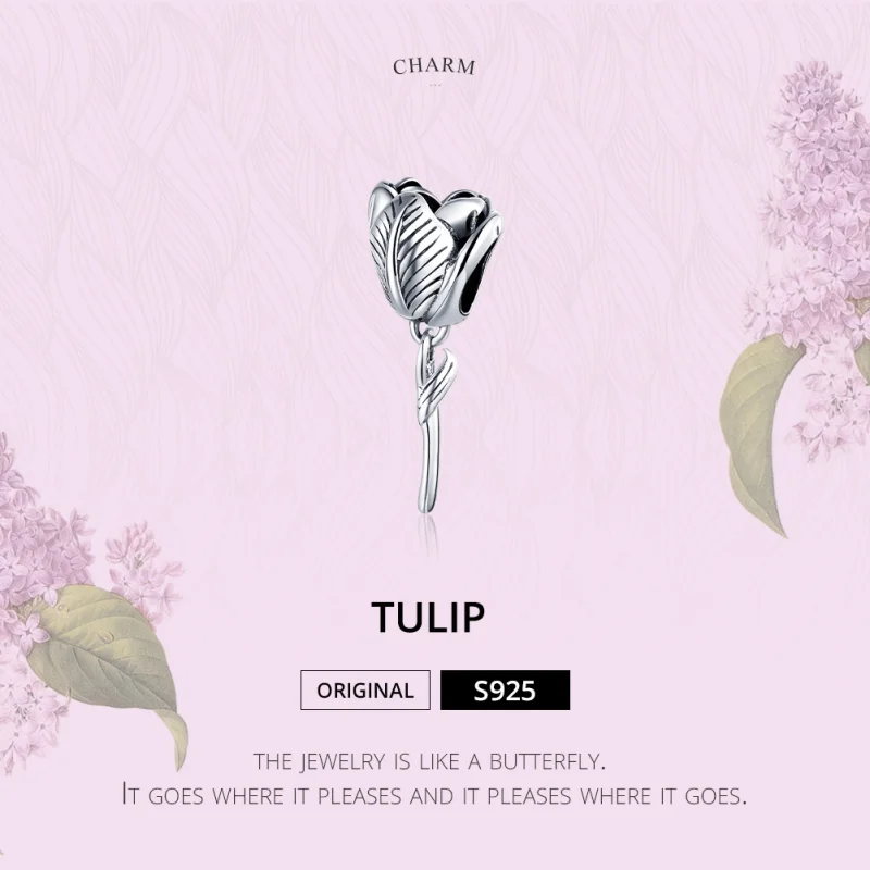 (Bild für) Silberner Tulpen-Charm im Pandora-Stil - SCC1514 - Ansicht 6
