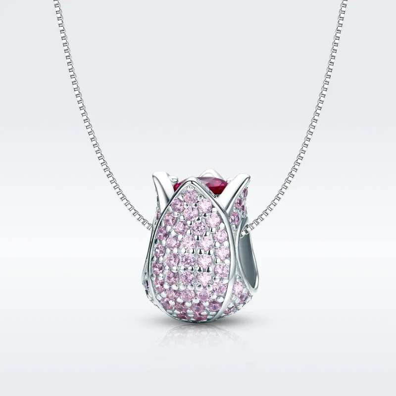 (Bild für) Silberner Tulpen-Charm im Pandora-Stil - SCC569 - Ansicht 3