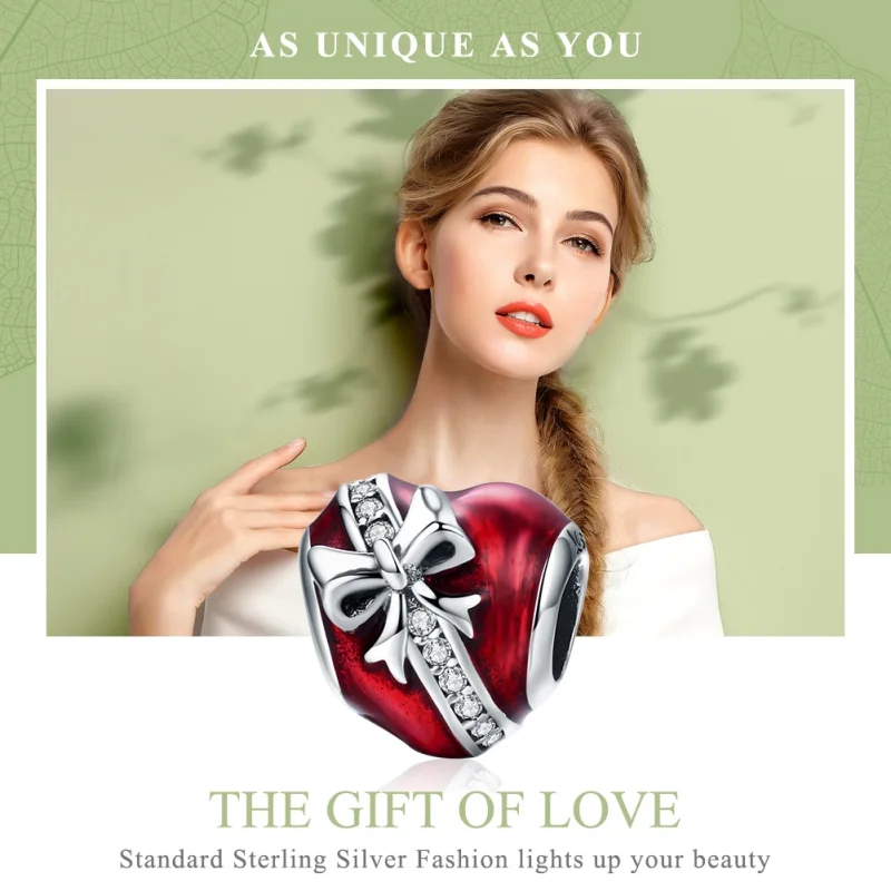 (Bild für) Silberner Valentinstag-Liebesgeschenk-Charm im Pandora-Stil - SCC741 - Ansicht 6