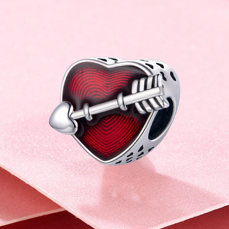 (Bild für) Silberner Valentinstags-Erste-Liebes-Charm im Pandora-Stil - SCC480 - Ansicht 4