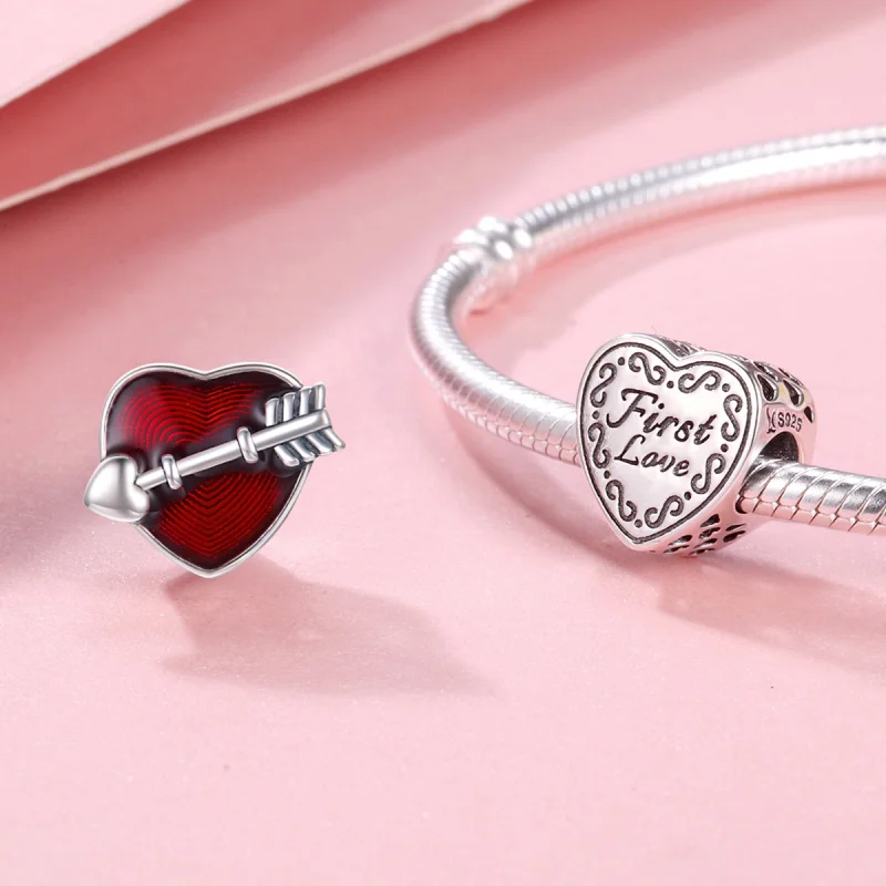 (Bild für) Silberner Valentinstags-Erste-Liebes-Charm im Pandora-Stil - SCC480 - Ansicht 6