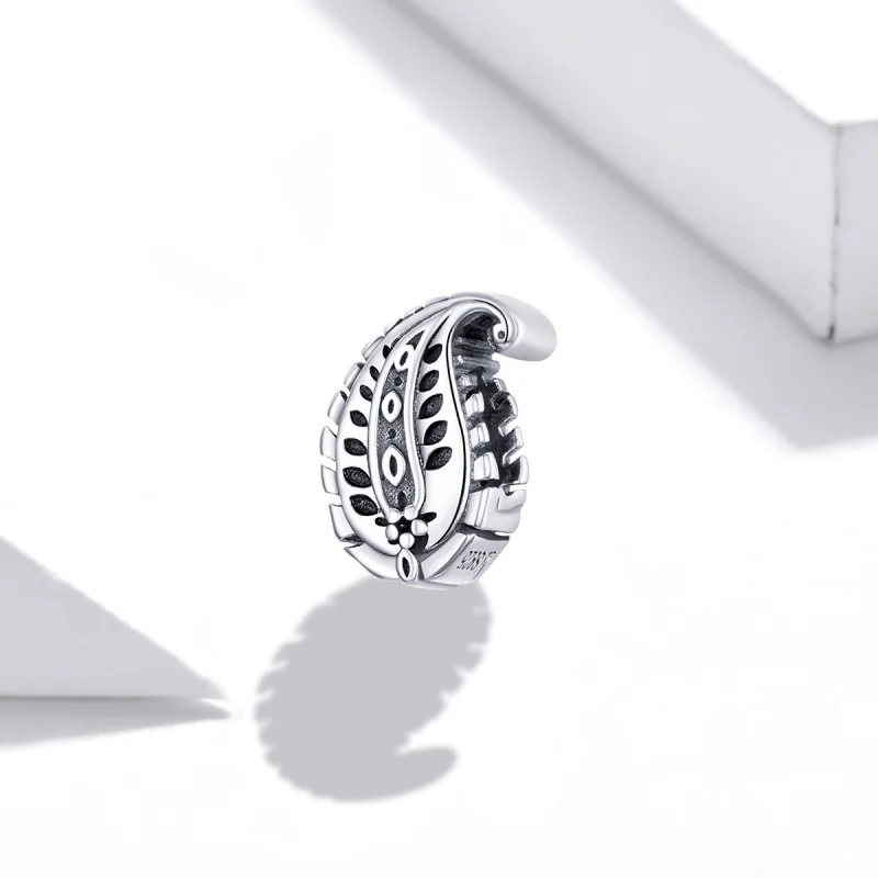 (Bild für) Silberner Vintage-Blätter-Charm im Pandora-Stil - SCC1824 - Ansicht 2