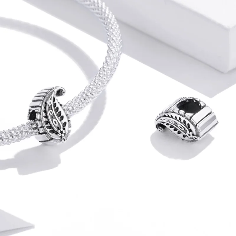 (Bild für) Silberner Vintage-Blätter-Charm im Pandora-Stil - SCC1824 - Ansicht 4