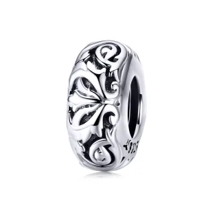 (Bild für) Silberner Vintage-Blumen-Abstandshalter im Pandora-Stil - SCC1139
