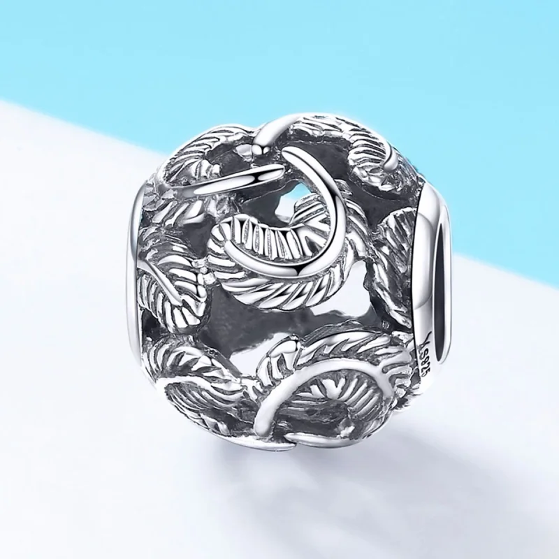 (Bild für) Silberner Vintage-Flügel-Charm im Pandora-Stil - SCC810 - Ansicht 2