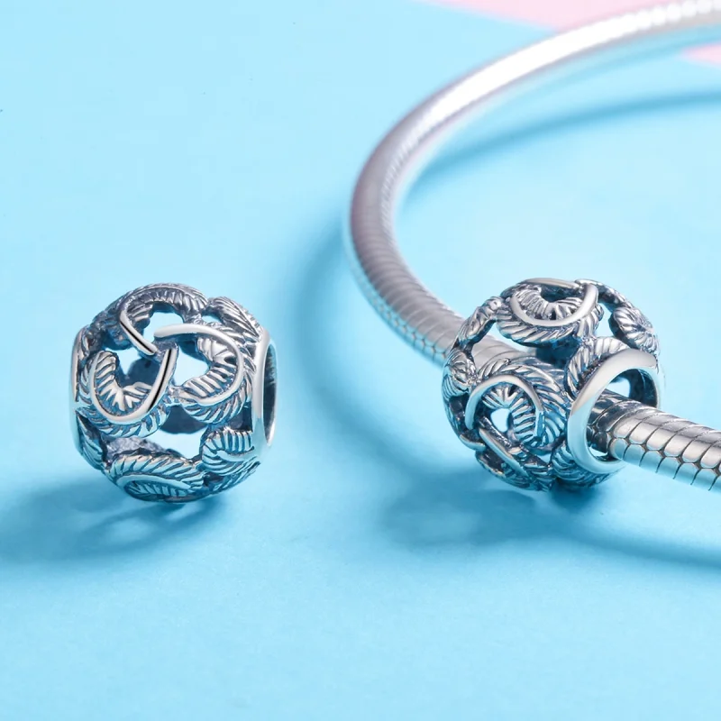 (Bild für) Silberner Vintage-Flügel-Charm im Pandora-Stil - SCC810 - Ansicht 3