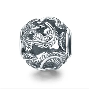 (Bild für) Silberner Vintage-Flügel-Charm im Pandora-Stil - SCC810