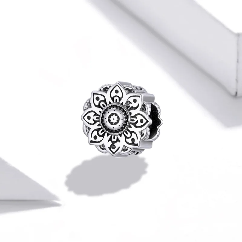 (Bild für) Silberner Vintage-Lotus-Charm im Pandora-Stil - SCC1823 - Ansicht 2