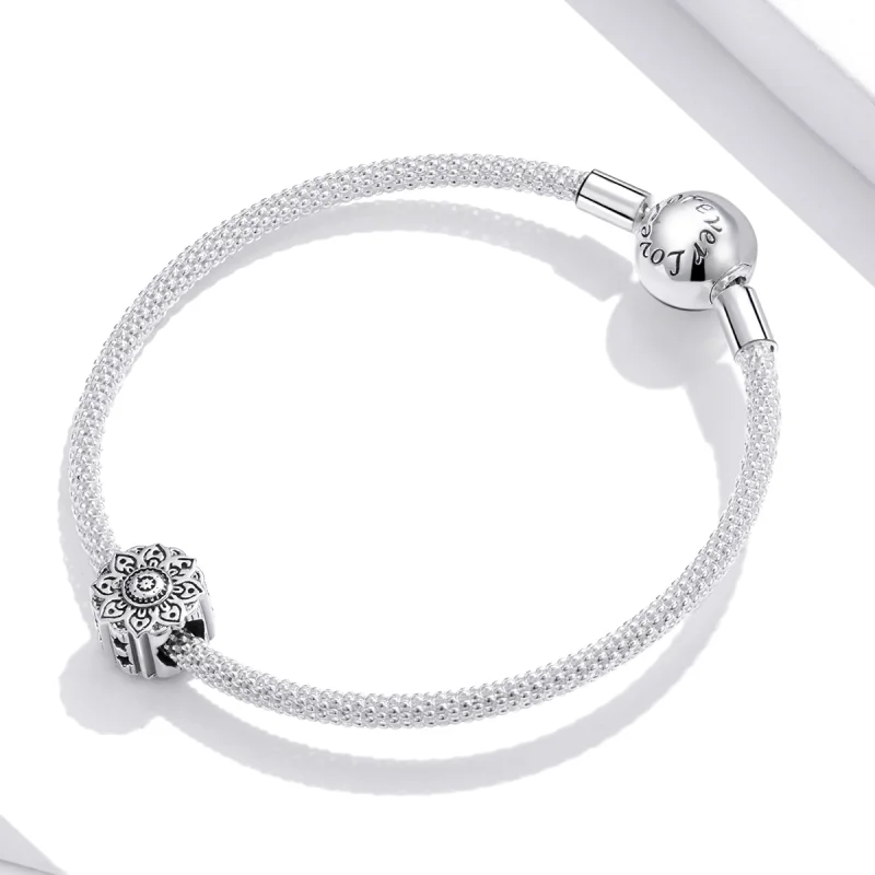 (Bild für) Silberner Vintage-Lotus-Charm im Pandora-Stil - SCC1823 - Ansicht 3