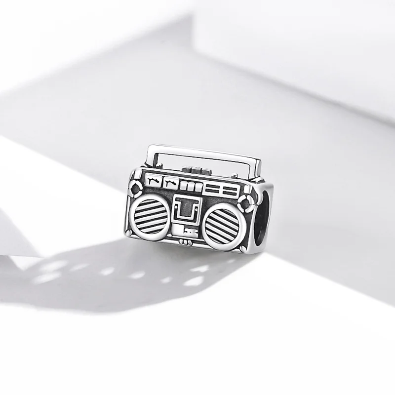 (Bild für) Silberner Vintage-Radio-Charm im Pandora-Stil - SCC1873 - Ansicht 2