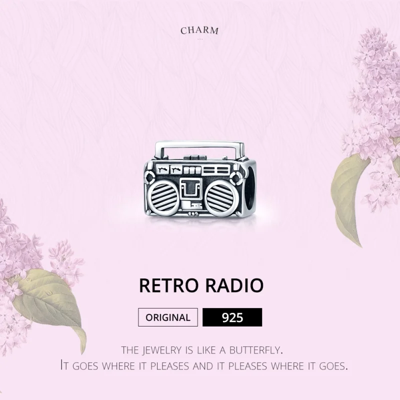 (Bild für) Silberner Vintage-Radio-Charm im Pandora-Stil - SCC1873 - Ansicht 8