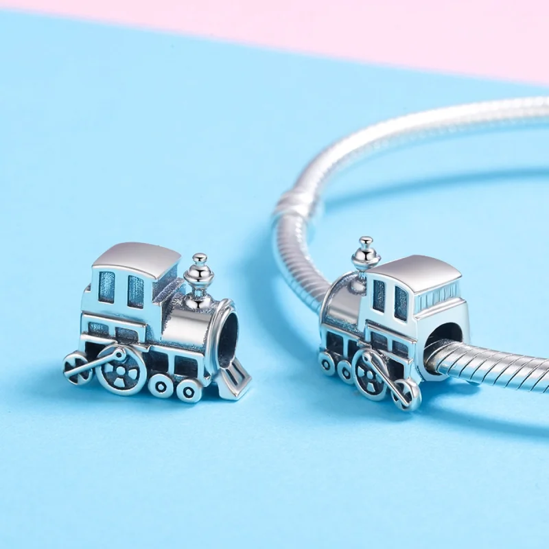 (Bild für) Silberner Vintage-Zug-Charm im Pandora-Stil - SCC507 - Ansicht 5