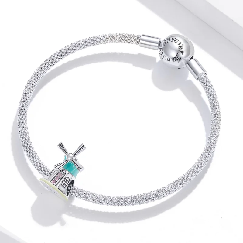 (Bild für) Silberner Windmühlen-Charm im Pandora-Stil - SCC1739 - Ansicht 3