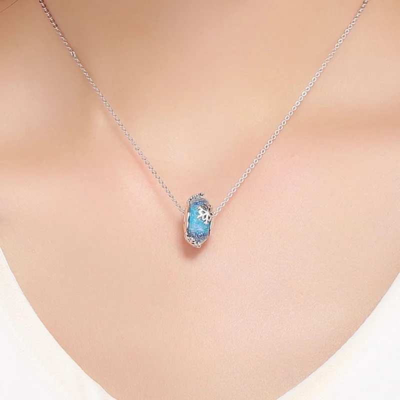 (Bild für) Silberner Winter-Schneeflocken-Charm im Pandora-Stil - SCC862 - Ansicht 5