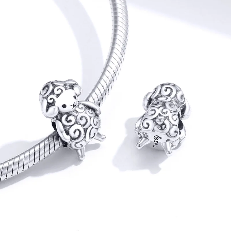 (Bild für) Silbernes kleines Schaf-Charm im Pandora-Stil - BSC187 - Ansicht 4