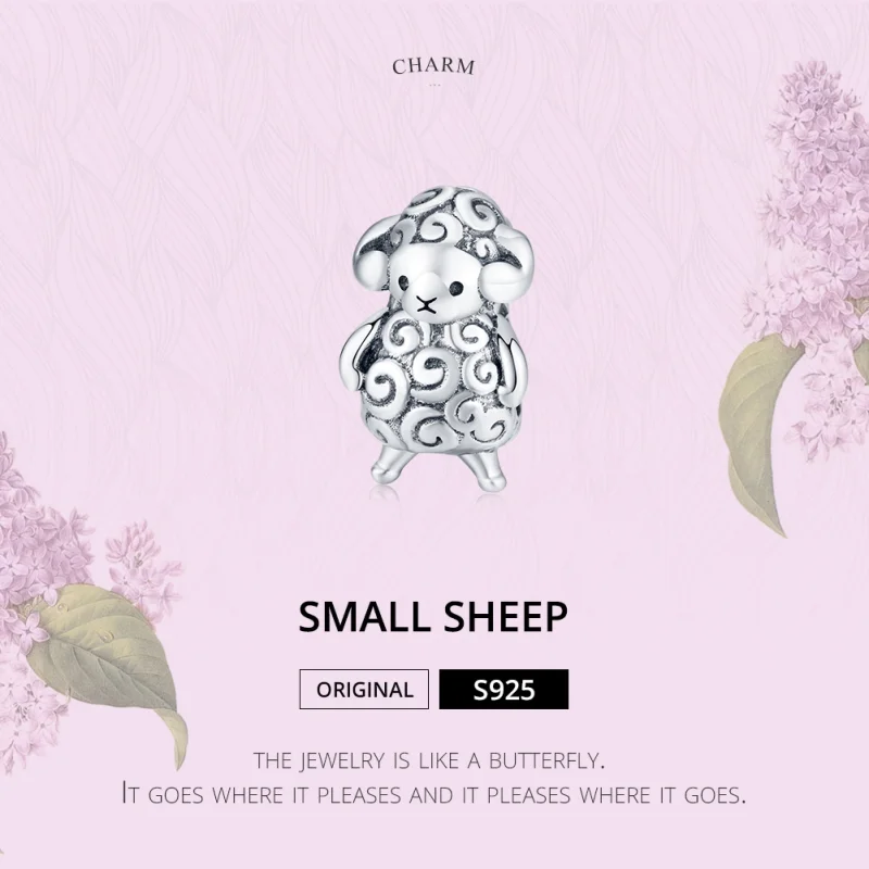 (Bild für) Silbernes kleines Schaf-Charm im Pandora-Stil - BSC187 - Ansicht 6