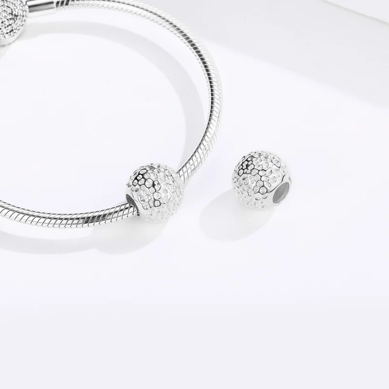(Bild für) Silberperle im Pandora-Stil mit Struktur-Charm - SCC1245 - Ansicht 6