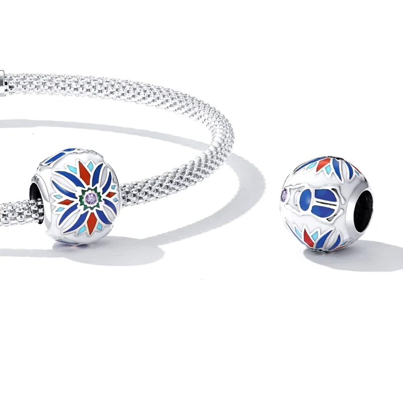(Bild für) Skarabäus-Lotus-Charm im Pandora-Stil - SCC2254 - Ansicht 4