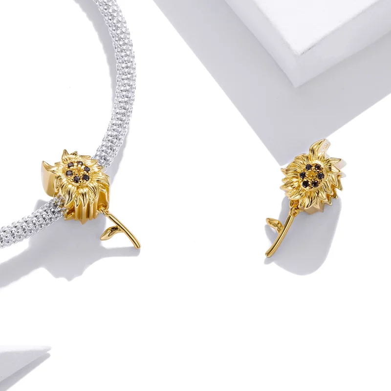(Bild für) Sonnenblumen-Charm im Pandora-Stil - BSC425 - Ansicht 4