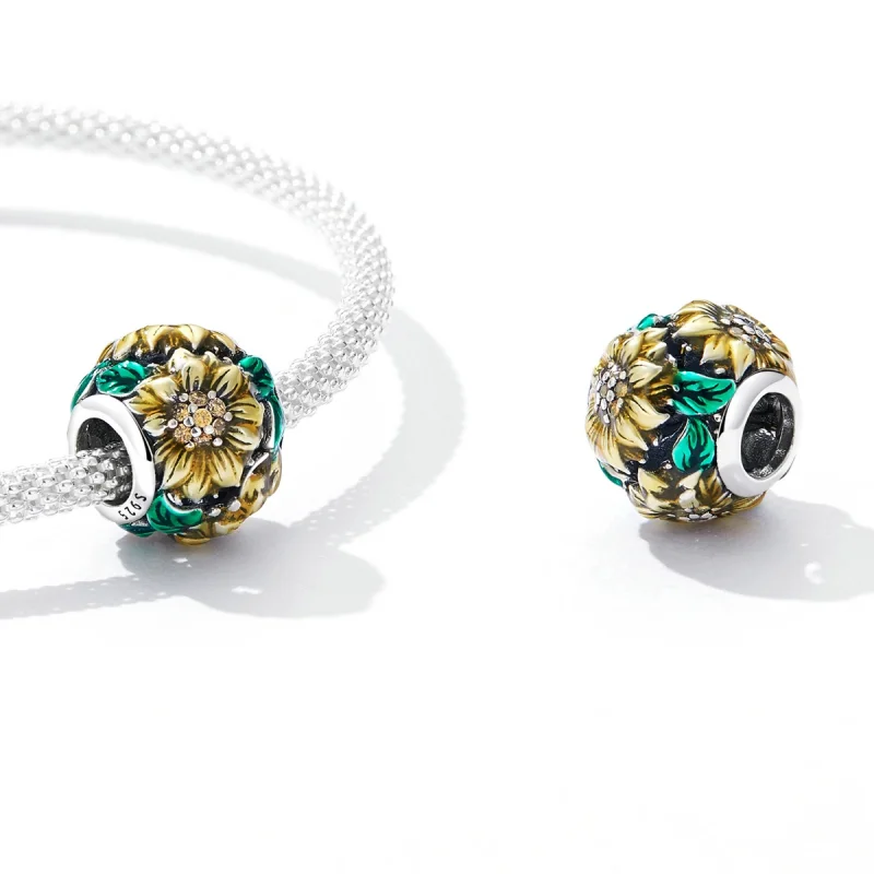(Bild für) Sonnenblumen-Charm im Pandora-Stil - SCC2209 - Ansicht 4