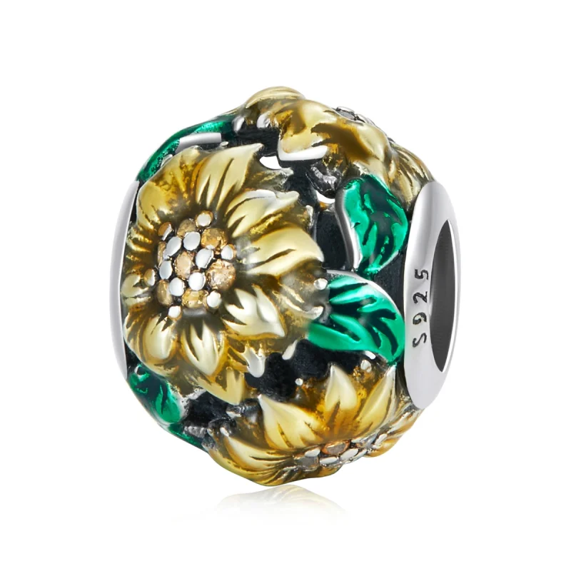 (Bild für) Sonnenblumen-Charm im Pandora-Stil - SCC2209