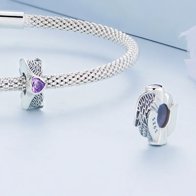 (Bild für) Spacer-Charm „Guardian Heart“ im Pandora-Stil - BSC677 - Ansicht 4