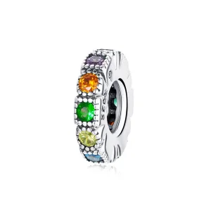 (Bild für) Spacer-Charm mit Regenbogensteinen im Pandora-Stil - BSC473