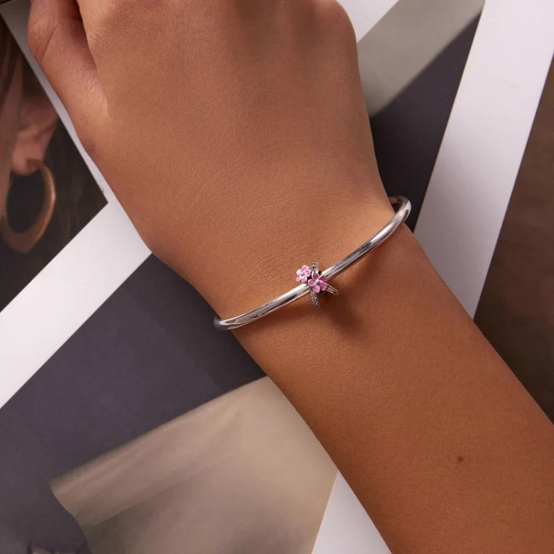 (Bild für) Spacer-Charm mit rosa Blumen im Pandora-Stil - SCC2139 - Ansicht 5