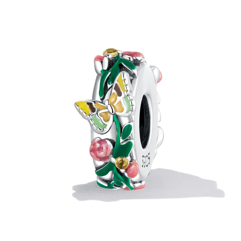 (Bild für) Spacer-Charm „Schmetterlingsblume“ im Pandora-Stil - SCC2251 - Ansicht 2