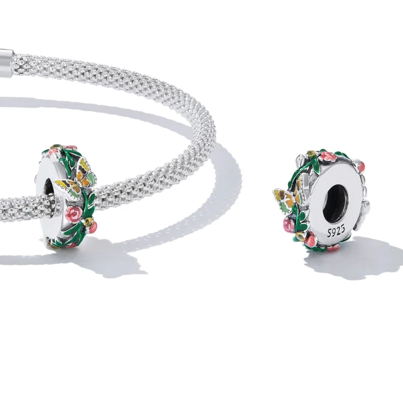 (Bild für) Spacer-Charm „Schmetterlingsblume“ im Pandora-Stil - SCC2251 - Ansicht 4