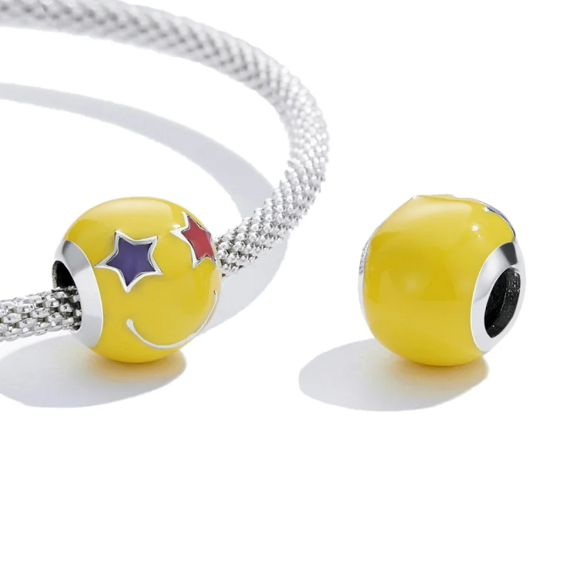 (Bild für) Sternauge-Smiley-Charm im Pandora-Stil - SCC2190 - Ansicht 3