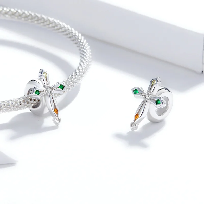 (Bild für) Thanksgiving-Kreuz-Charm im Pandora-Stil - BSC343 - Ansicht 4