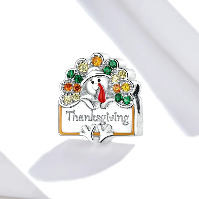 (Bild für) Thanksgiving-Truthahn-Charm im Pandora-Stil - BSC339 - Ansicht 2