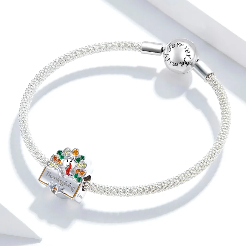 (Bild für) Thanksgiving-Truthahn-Charm im Pandora-Stil - BSC339 - Ansicht 3