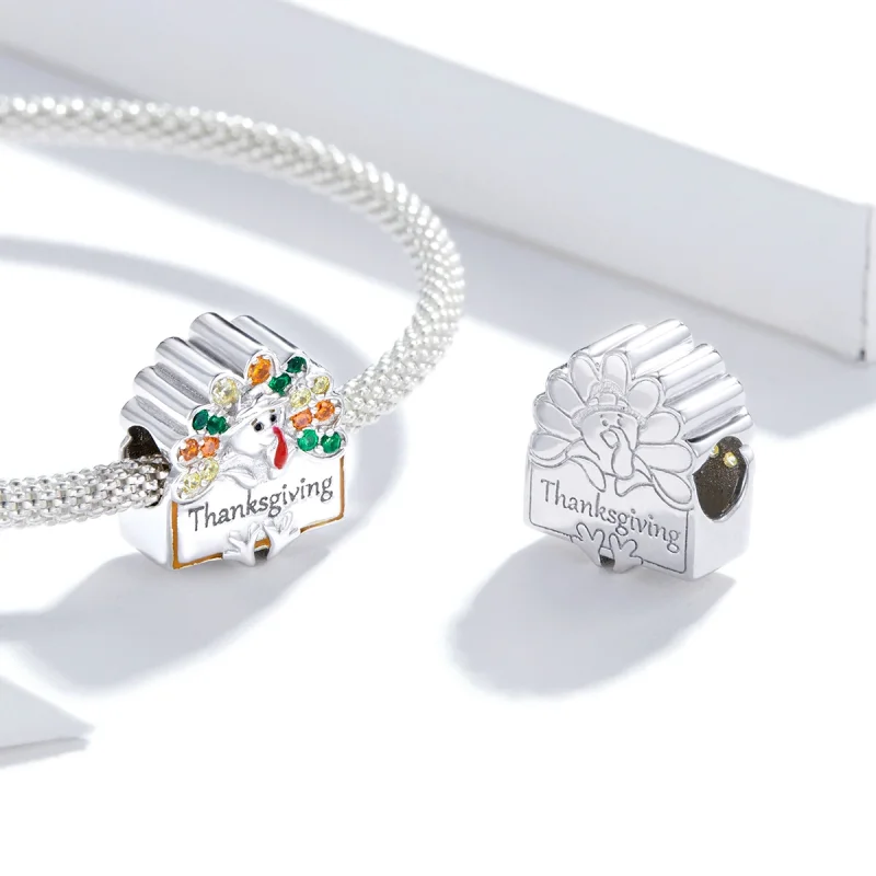 (Bild für) Thanksgiving-Truthahn-Charm im Pandora-Stil - BSC339 - Ansicht 4