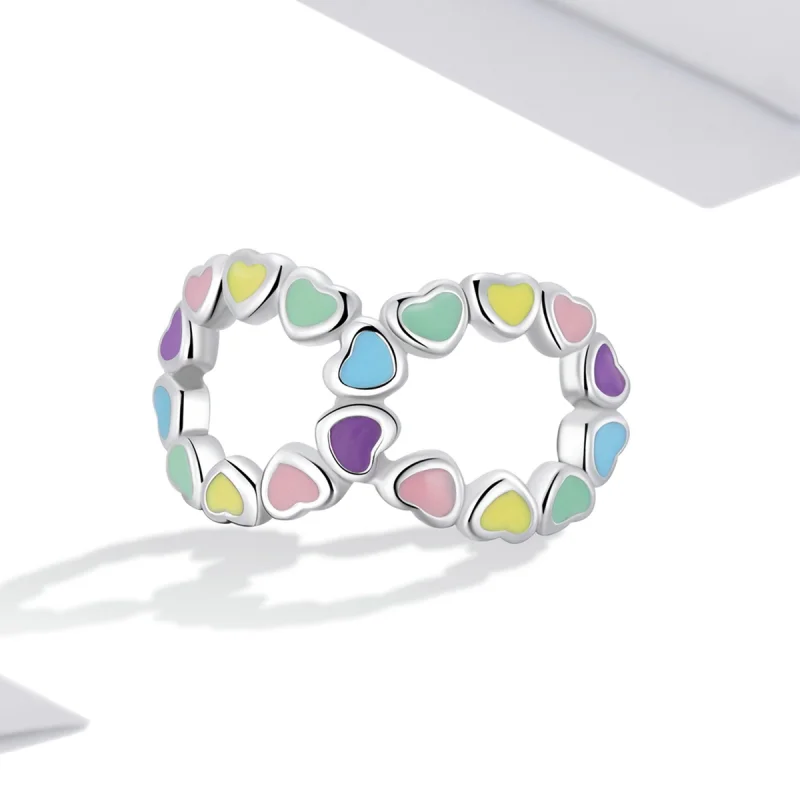 (Bild für) Unendlicher Regenbogen-Herz-Charm im Pandora-Stil - SCC2160 - Ansicht 2