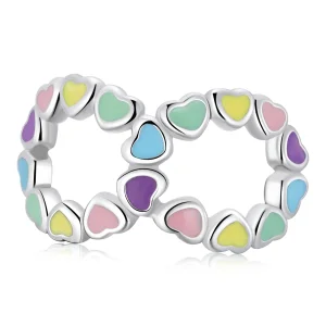 (Bild für) Unendlicher Regenbogen-Herz-Charm im Pandora-Stil - SCC2160