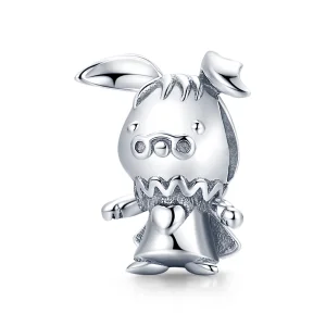 (Bild für) Verspielter Kaninchen-Charm aus Silber im Pandora-Stil - SCC1867