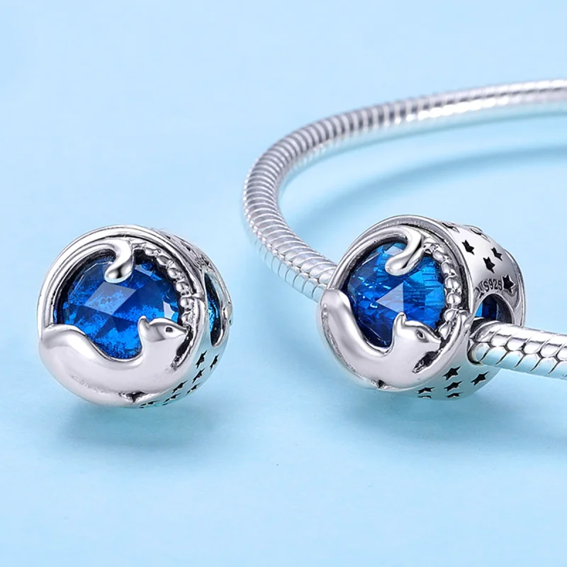 (Bild für) Verspielter Katzen-Charm im Pandora-Stil aus Silber - SCC708 - Ansicht 3