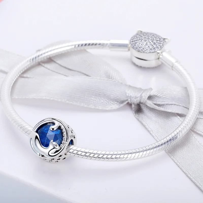(Bild für) Verspielter Katzen-Charm im Pandora-Stil aus Silber - SCC708 - Ansicht 4