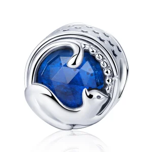 (Bild für) Verspielter Katzen-Charm im Pandora-Stil aus Silber - SCC708