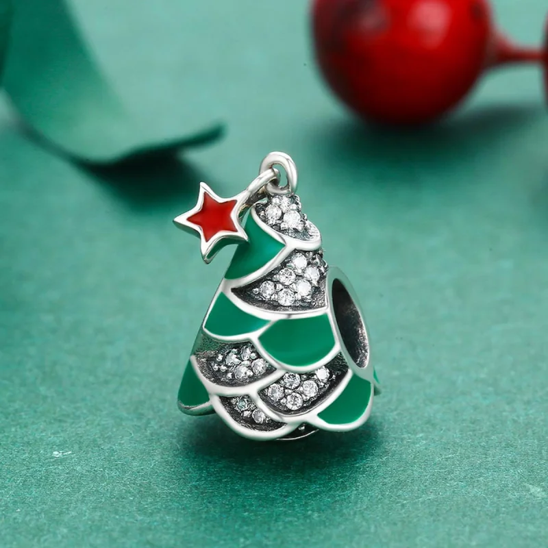 (Bild für) Weihnachtsbaum-Charm im Pandora-Stil - SCC307 - Ansicht 3