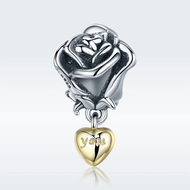 (Bild für) Zweifarbiger „I Love You“-Charm im Pandora-Stil - SCC455 - Ansicht 2