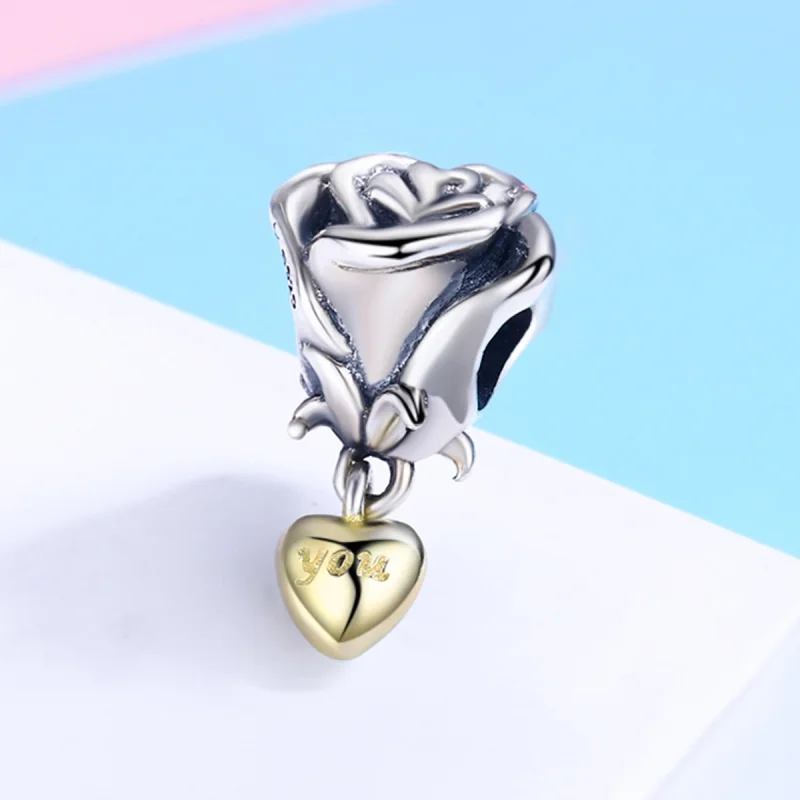 (Bild für) Zweifarbiger „I Love You“-Charm im Pandora-Stil - SCC455 - Ansicht 4