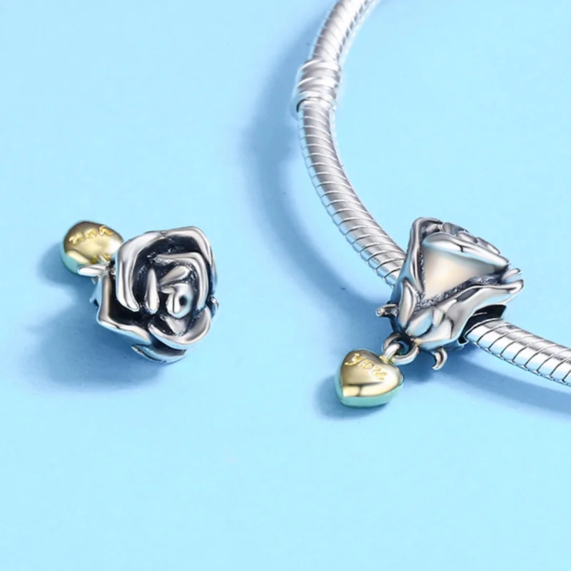 (Bild für) Zweifarbiger „I Love You“-Charm im Pandora-Stil - SCC455 - Ansicht 6
