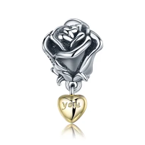 (Bild für) Zweifarbiger „I Love You“-Charm im Pandora-Stil - SCC455
