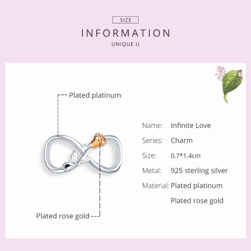(Bild für) Zweifarbiger „Infinite Love“-Charm im Pandora-Stil - SCC1463 - Ansicht 7